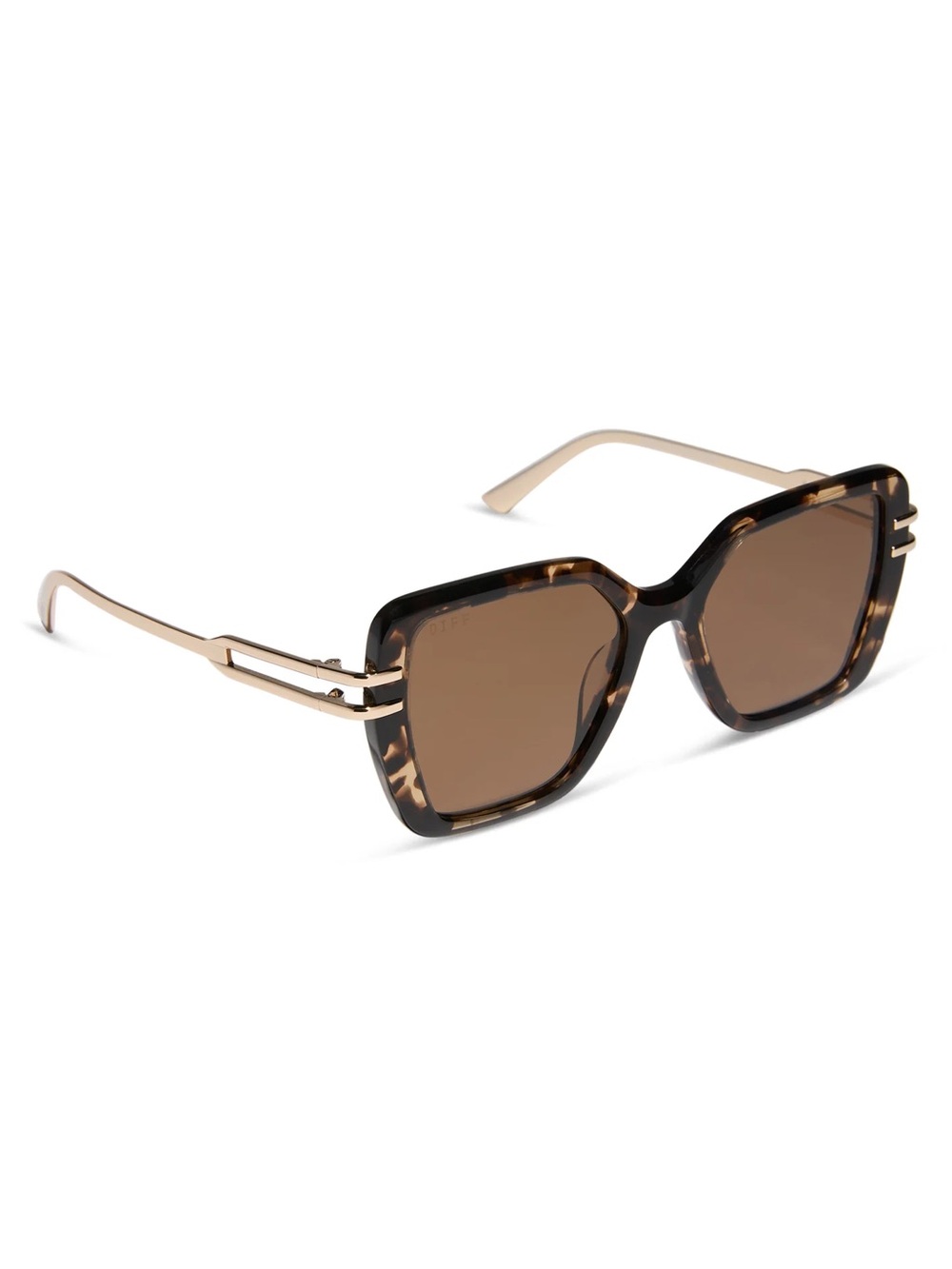 NEW DIFF Eyewear DASHA DE01-0870 Espresso Tortoise Gold Sunglasses Authentic